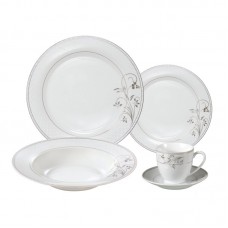 Lorren Home Trends Rosalia Porcelain 24 Piece Dinnerware Set, Service for 4 LHT1356